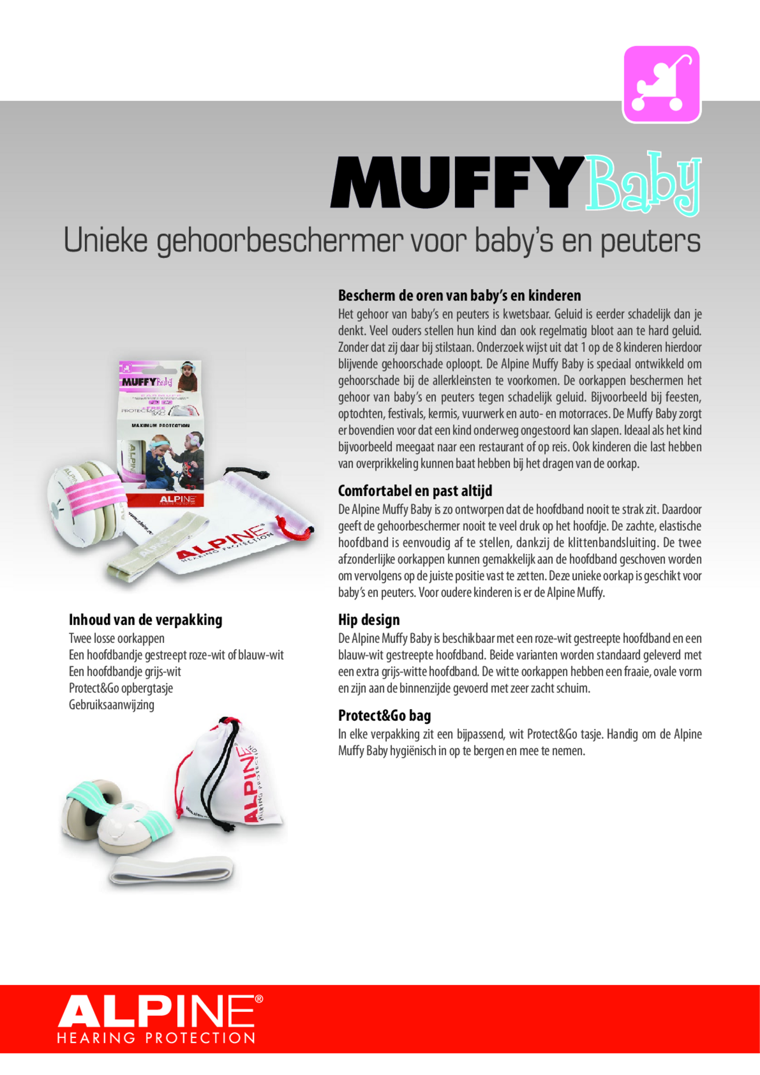 Muffy Baby Gehoorbescherming Roze afbeelding van document #1, productonderzoek